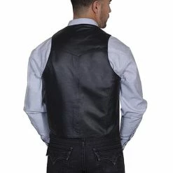 Scully Leather Company Men's Leather Vest Collection Vest: Scully Western Whip Stitch Lamb