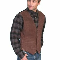 Scully Leather Company Men's Leather Vest Collection: Scully Western Suede Snap Front
