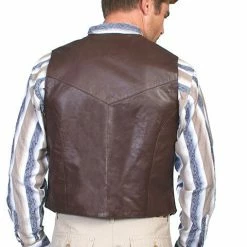 Scully Leather Company Men's Leather Vest Collection: Scully Western Soft Touch Lamb, Brown