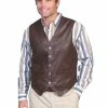 Scully Leather Company Men's Leather Vest Collection: Scully Western Soft Touch Lamb, Brown