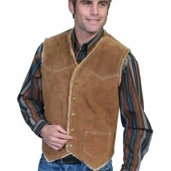 Scully Leather Company Men's Leather Vest Collection: Scully Western Suede W Shearling