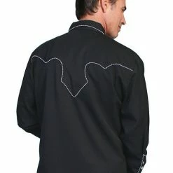 Scully Leather Company Men's Vintage Western Shirt Collection: Scully Classic Black & White