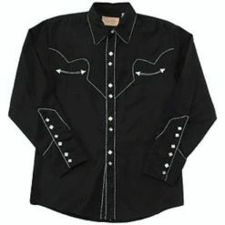 Scully Leather Company Men's Vintage Western Shirt Collection: Scully Classic Black & White