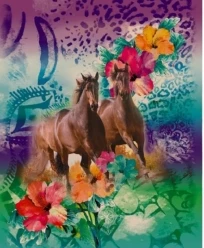 Fantazia Apparel Collection Wrap: 3/4 Sleeve Jacket Sea Flowers