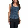 Scully Leather Company Ladies' Women's Cantina Collection Blouse: Tank Top With Shirred Sides Blue