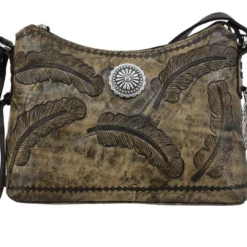 American West Handbags Ladies' American West Handbag Sacred Bird Collection: Leather Zip Top Shoulder