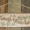 OutWest Shop Wall Sign Home: Live Well, Laugh Often, Love Always Decor