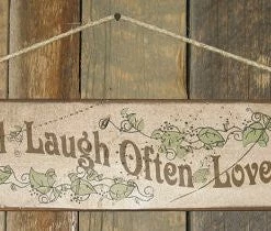 OutWest Shop Wall Sign Home: Live Well, Laugh Often, Love Always Decor