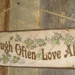 OutWest Shop Wall Sign Home: Live Well, Laugh Often, Love Always Decor