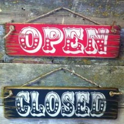 OutWest Shop Wall Sign Business: Open And Closed Signed Set