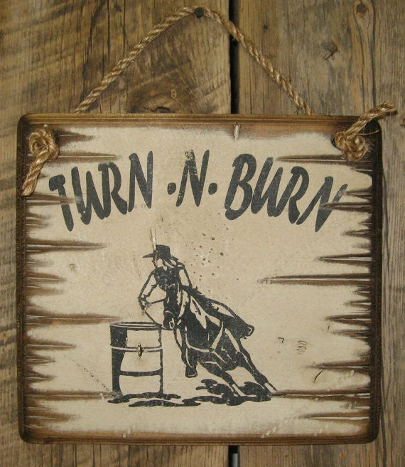 OutWest Shop Decor Wall Sign Barn: Horses Turn N Burn 3 OutWest Shop Decor Wall Sign Barn: Horses Turn N Burn