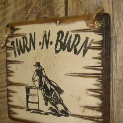 OutWest Shop Decor Wall Sign Barn: Horses Turn N Burn 7 OutWest Shop Decor Wall Sign Barn: Horses Turn N Burn