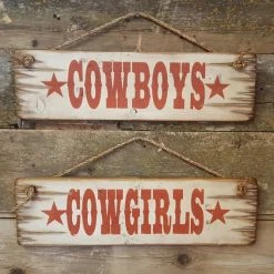 OutWest Shop Wall Sign Business: Cowboys Cowgirls Set
