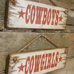 OutWest Shop Wall Sign Business: Cowboys Cowgirls Set