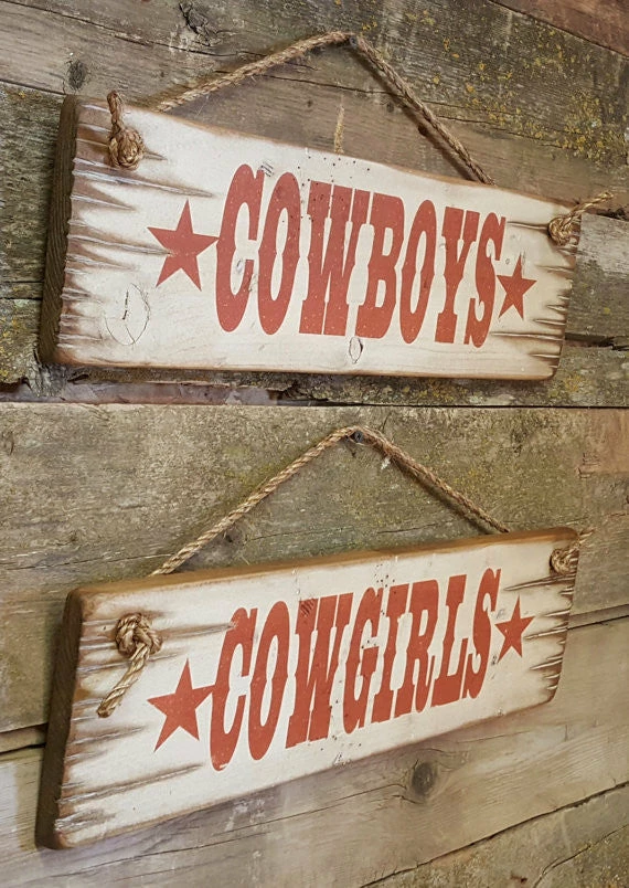 OutWest Shop Wall Sign Business: Cowboys Cowgirls Set 4 OutWest Shop Wall Sign Business: Cowboys Cowgirls Set