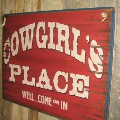 OutWest Shop Wall Sign Home: Cowgirl's Place Large