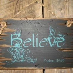 OutWest Shop Wall Sign Faith: Believe