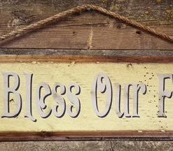 OutWest Shop Wall Sign Faith: God Bless Our Farm Decor