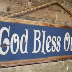 OutWest Shop Wall Sign Faith: God Bless Our Farm Decor