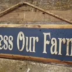 OutWest Shop Wall Sign Faith: God Bless Our Farm Decor