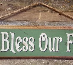 OutWest Shop Wall Sign Faith: God Bless Our Farm Decor