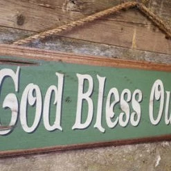 OutWest Shop Wall Sign Faith: God Bless Our Farm Decor