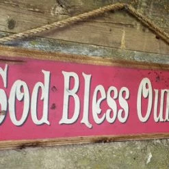 OutWest Shop Wall Sign Faith: God Bless Our Farm Decor