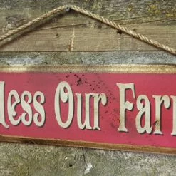 OutWest Shop Wall Sign Faith: God Bless Our Farm Decor