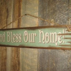 OutWest Shop Decor Wall Sign Faith: God Bless Our Home