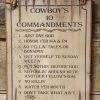 OutWest Shop Wall Sign Faith: Cowboy Ten Commandments