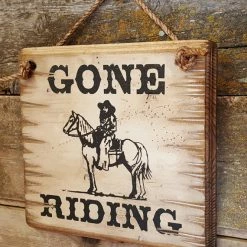 OutWest Shop Wall Sign Barn: Horses Gone Riding Decor