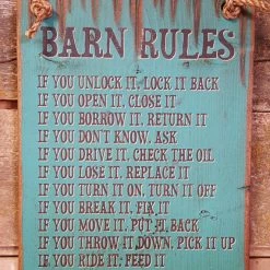 OutWest Shop Decor Wall Sign Barn: Barn Rules