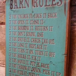 OutWest Shop Decor Wall Sign Barn: Barn Rules
