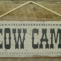 OutWest Shop Wall Sign Barn: Cow Camp Decor