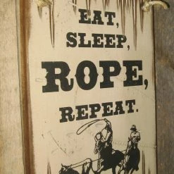 OutWest Shop Decor Wall Sign Barn: Eat, Sleep, Rope, Repeat