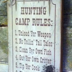 OutWest Shop Decor Wall Sign Home: Hunting Camp Rules 7 OutWest Shop Decor Wall Sign Home: Hunting Camp Rules