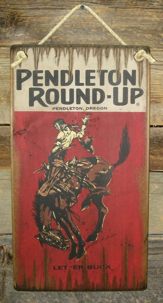 OutWest Shop Wall Sign Rodeo: Pendleton Round-Up Decor 3 OutWest Shop Wall Sign Rodeo: Pendleton Round-Up Decor