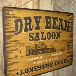 OutWest Shop Wall Sign Saloon: Dry Bean Saloon, Lonesome Dove Decor