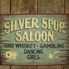 OutWest Shop Wall Sign Saloon: Silver Spur Saloon Decor