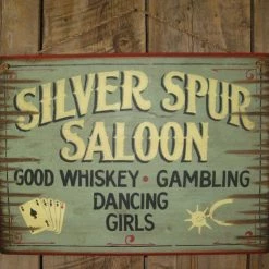 OutWest Shop Wall Sign Saloon: Silver Spur Saloon Decor