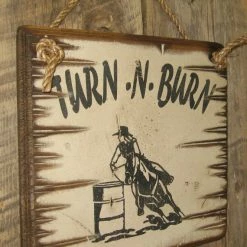 OutWest Shop Decor Wall Sign Barn: Horses Turn N Burn