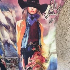 Fantazia Apparel Collection Tops: 3/4 Sleeve Tunic Silver Cowgirl