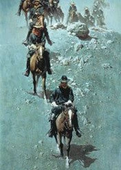 TXLC Custom Tile Western Art Tile: Artist Frank McCarthy "Single File"