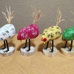 Edith Herbert John Folk Art Navajo Hand Carved Small Pecking Chickens