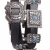 OutWest Shop Western Fashion Belt Accessory: Leather With Conchos Faux Turquoise