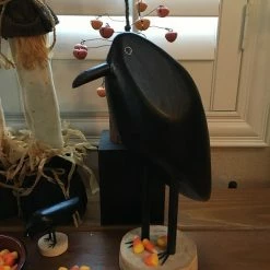 Edith Herbert John Decor Folk Art Navajo Hand Carved Large Crow