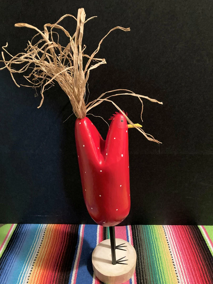 Edith Herbert John Folk Art Navajo Hand Carved Medium Standing Chicken 6 Edith Herbert John Folk Art Navajo Hand Carved Medium Standing Chicken