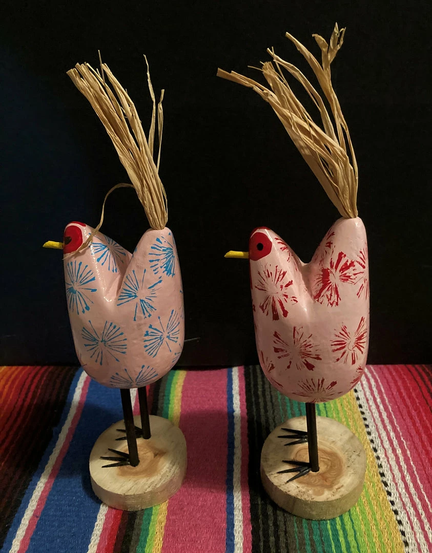 Edith Herbert John Folk Art Navajo Hand Carved Small Standing Chickens 7 Edith Herbert John Folk Art Navajo Hand Carved Small Standing Chickens