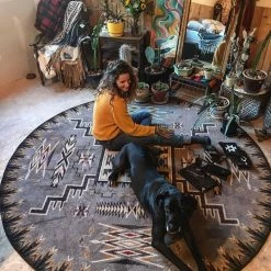 American Dakota Textiles Decor Voices Collection: Storm Catcher Chestnut Area Rugs