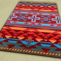 American Dakota Textiles Decor Trader Collection: Rustic Cross Sunset Area Rugs
